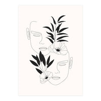 Two Faces Floral Nude Black (Print Only)
