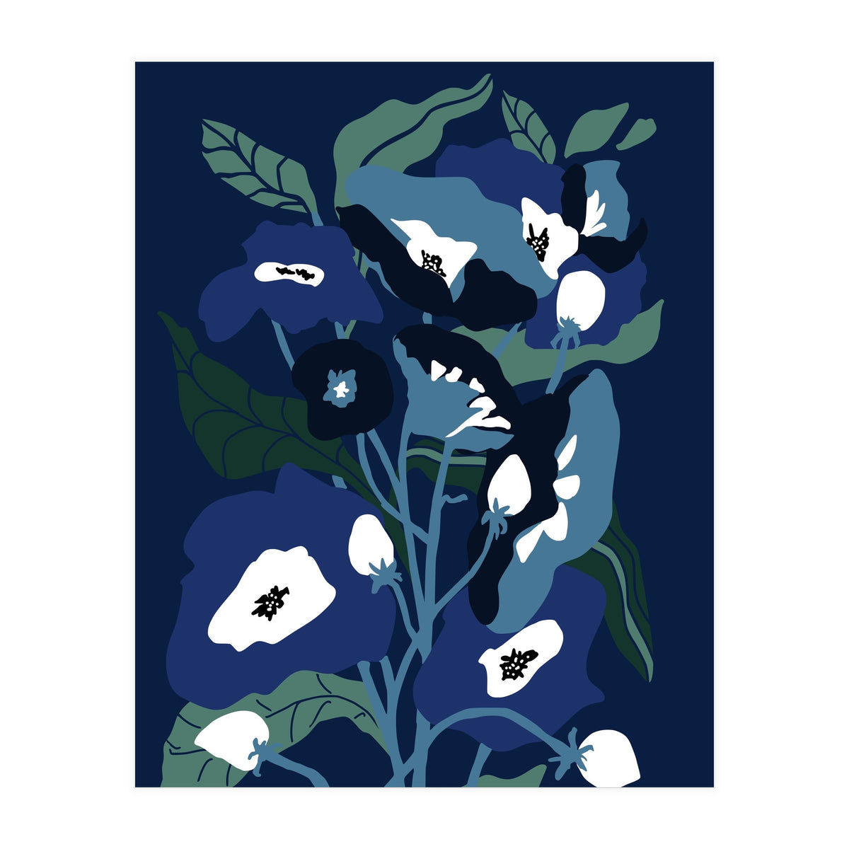 Garden Flowers at night (Print Only)