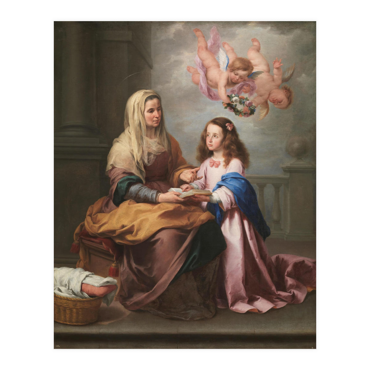Bartolomé Esteban Murillo / 'Saint Anne with the Virgin', ca.  1655, Spanish School. VIRGIN MARY. (Print Only)