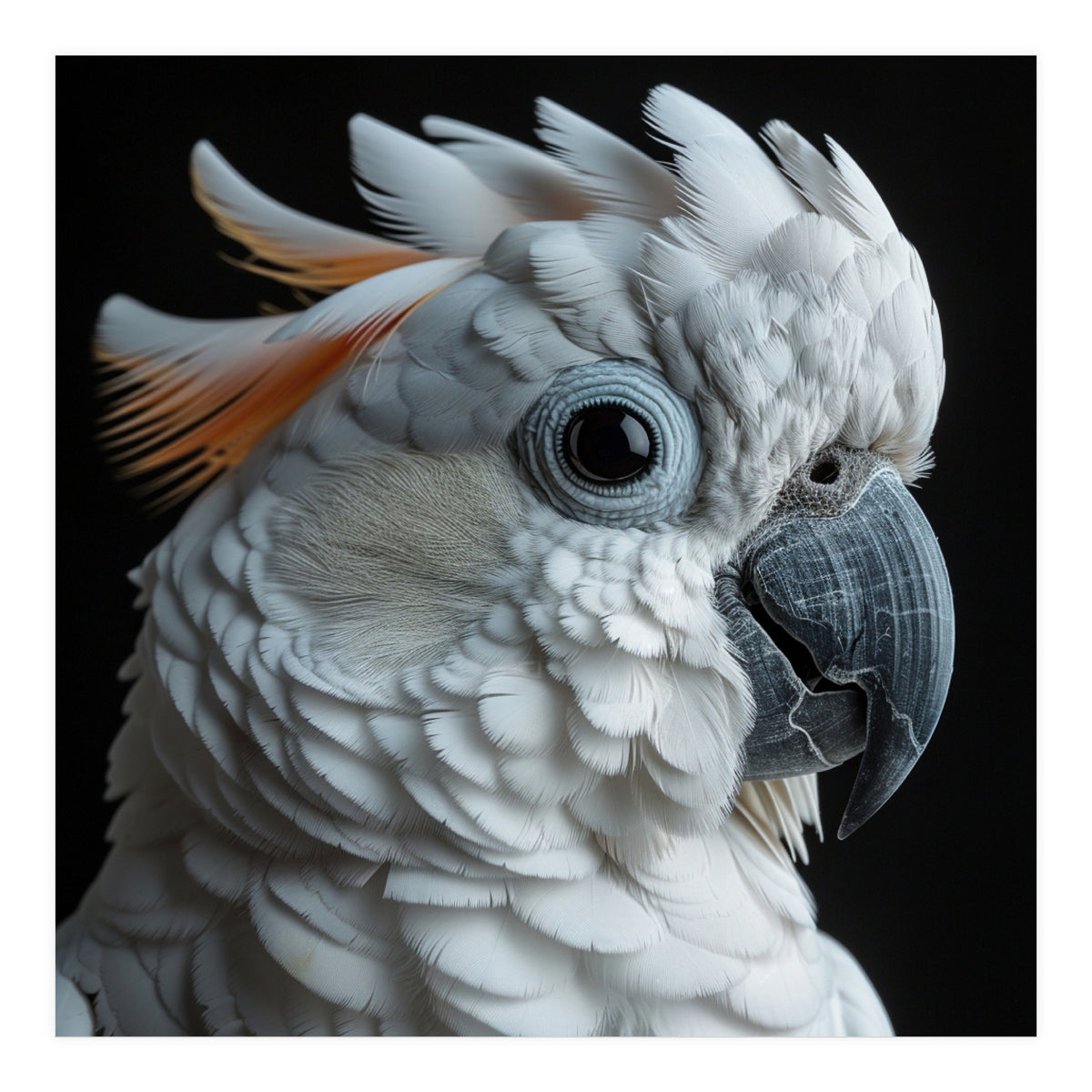 White Cockatoo Parrot With Orange Crest  (Print Only)