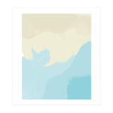 Mellow, Abstract Powder Blue Pastel Pearl Painting, Modern Simple Minimal Waves (Print Only) thumbnail