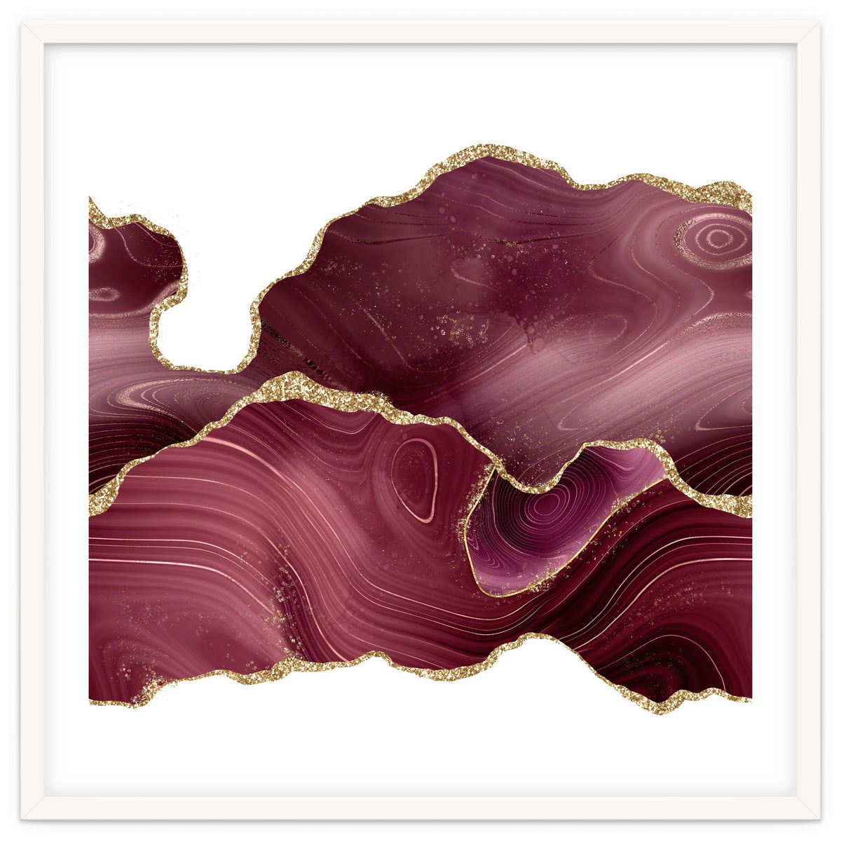 Burgundy & Gold Glitter Agate Texture 08