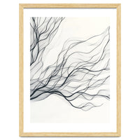 Abstract Black Branching Lines Flowing