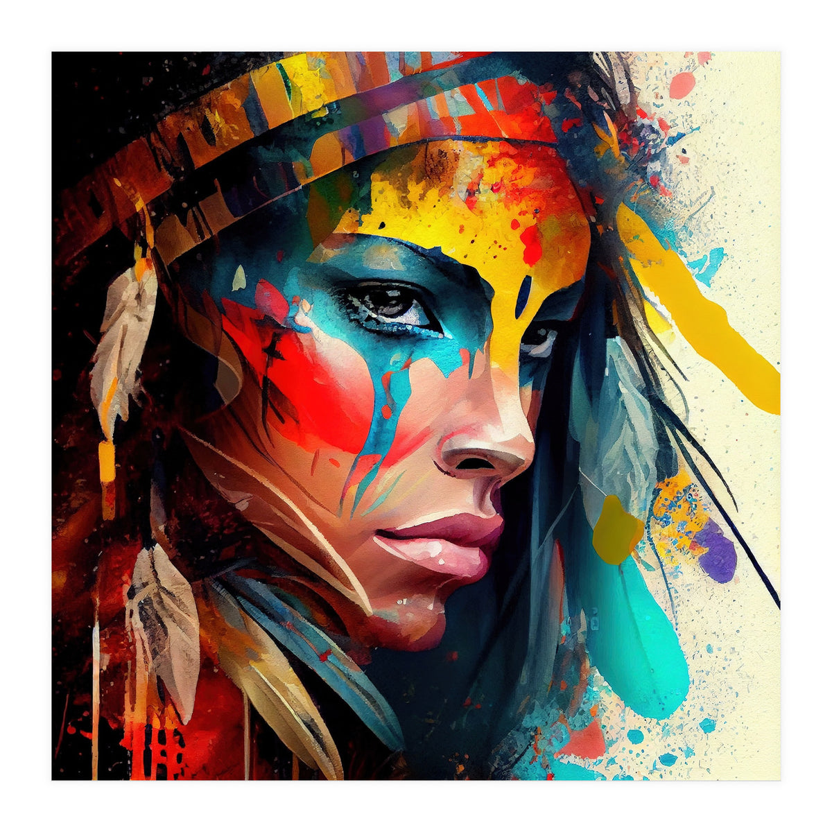 Powerful American Native Woman #5 (Print Only)