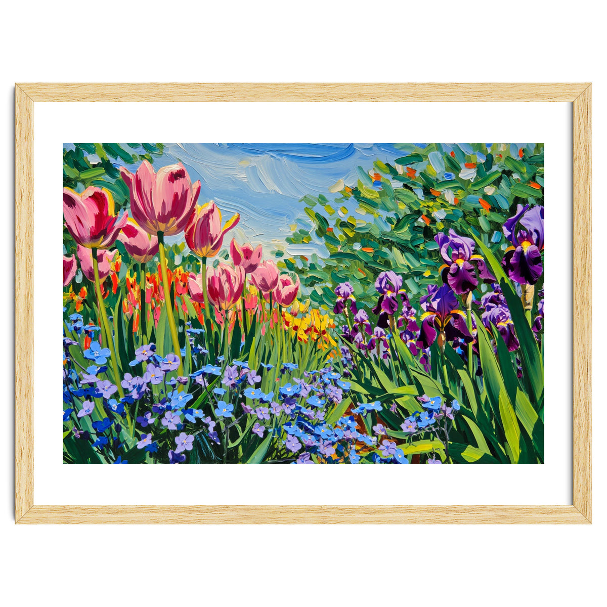 Vibrant Spring Meadow Oil Painting