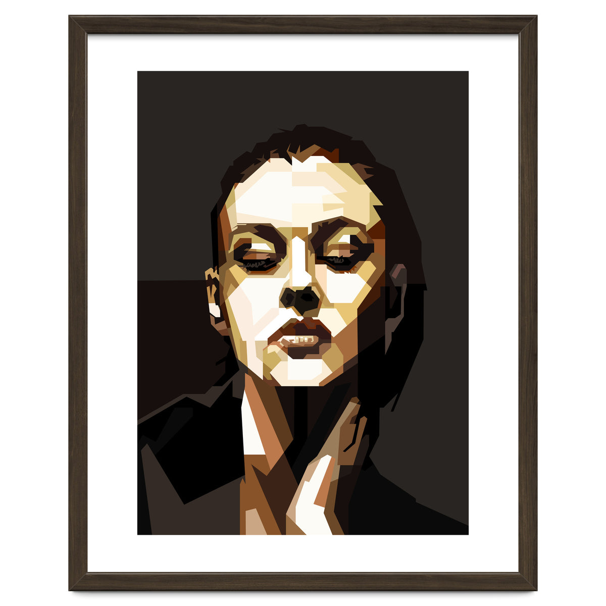 Monica Bellucci Hollywood Actress Retro Style Geometric Illustration