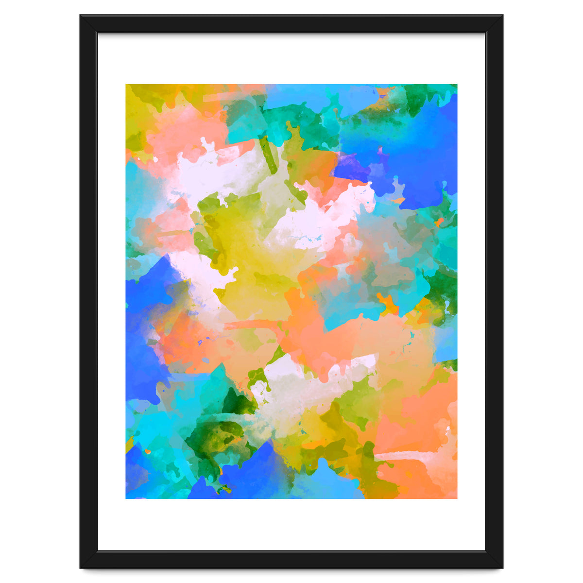 The Power Of Faith, Abstract Watercolor Painting, Pastel Bohemian Colorful Eclectic, Blush Sky 70s Playful