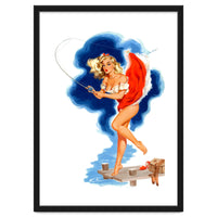 Pinup Sexy Girl And A Fishing Accident