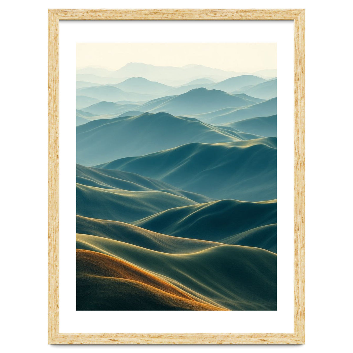 Minimalist Misty Mountain Landscape Wall Art