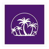 Palm Trees And Sunset in White (Print Only) thumbnail