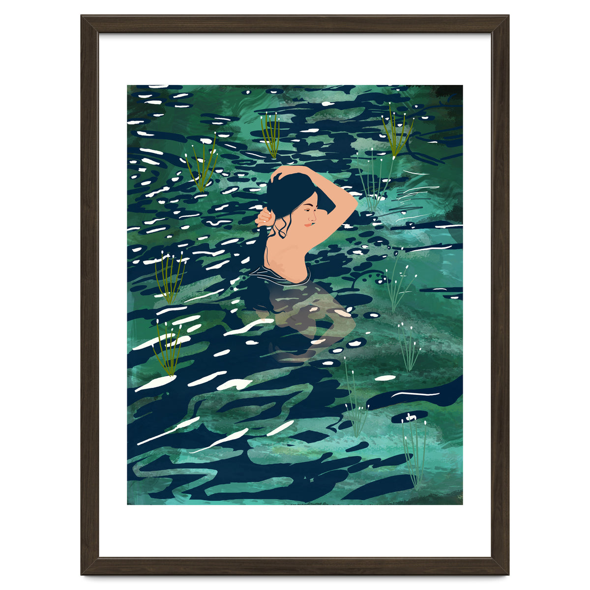 The Birth Of A Lake, Wild Nature Landscape Painting, Bohemian Woman Free Spirit