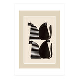 Minimalist Cats In Black And White (Print Only) thumbnail