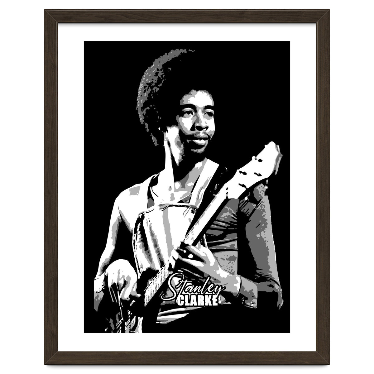 Stanley Clarke American Bassist in Grayscale