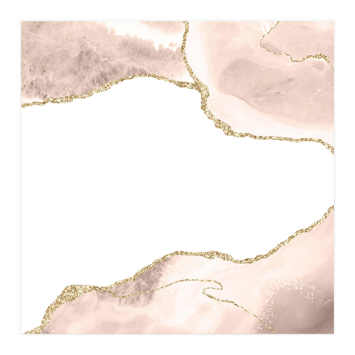 Ivory & Gold Agate Texture 09  (Print Only)