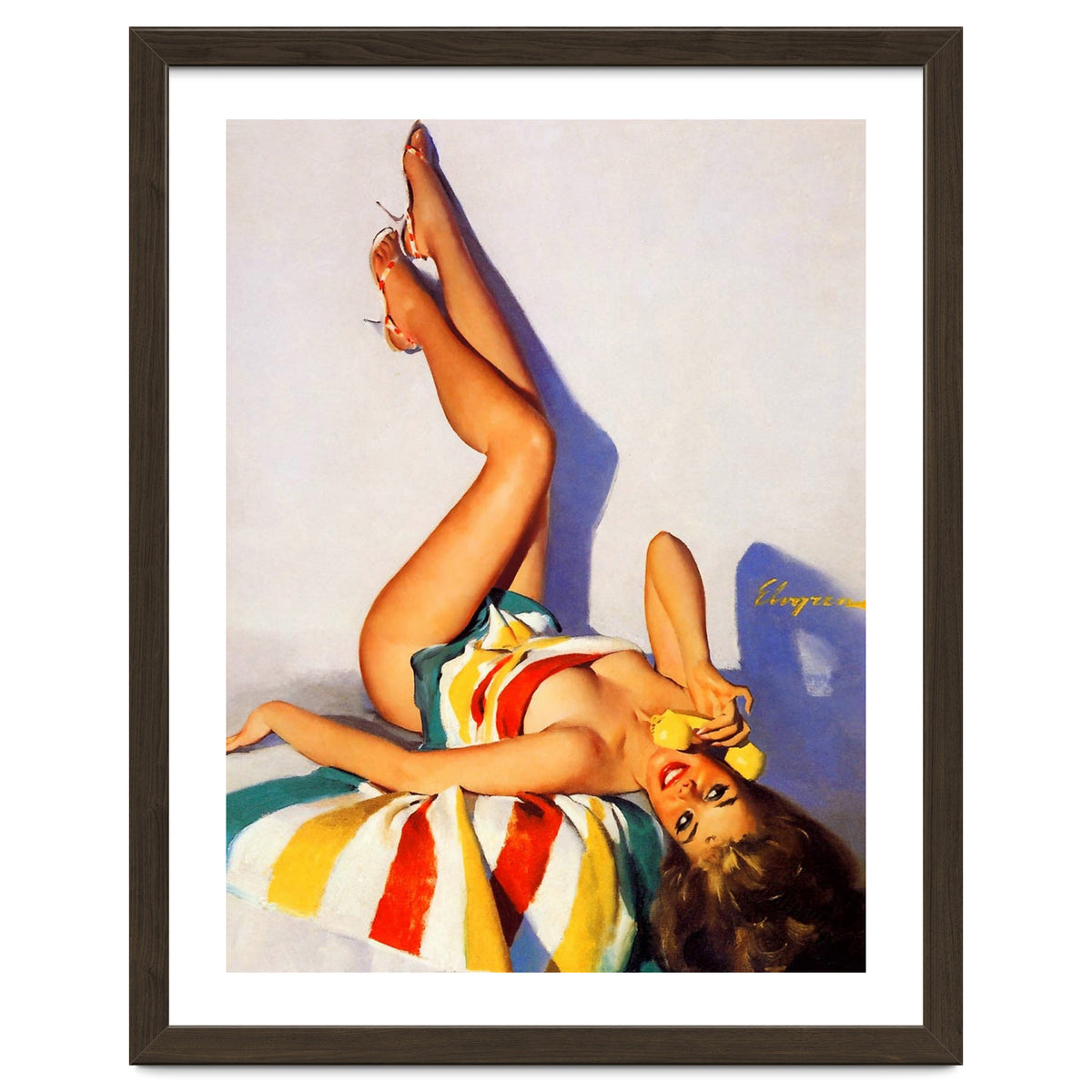 Sexy Pinup Girl Talking On The Vintage Phone