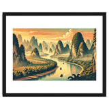 Vintage China, Guilin Karst Mountains Poster thumbnail