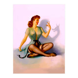 Sexy Pinup Making A Big Bad Wolf Shadow On The Wall (Print Only) thumbnail