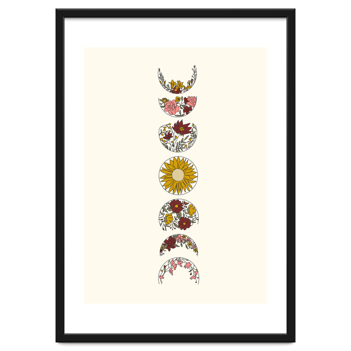 Floral Phases Of The Moon