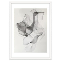 Abstract Black And White Swirling Lines Art