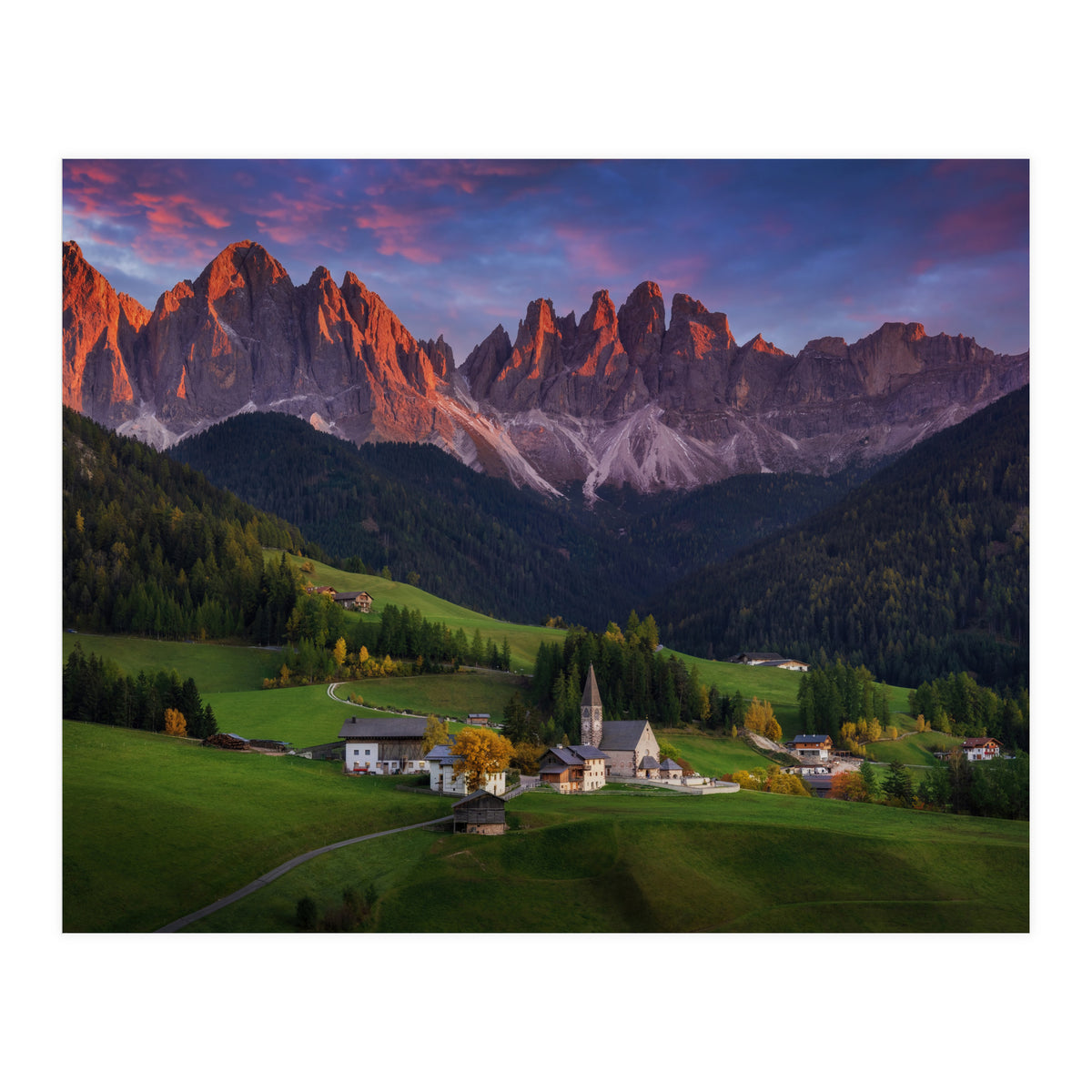 Santa Maddalena at sunset (Print Only)