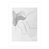 Abstract Black And White Flowing Lines And Shapes (Print Only) thumbnail