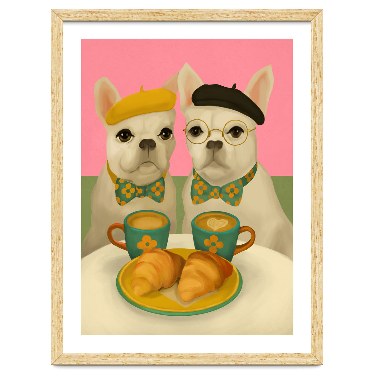 French Bulldogs At Breakfast Café