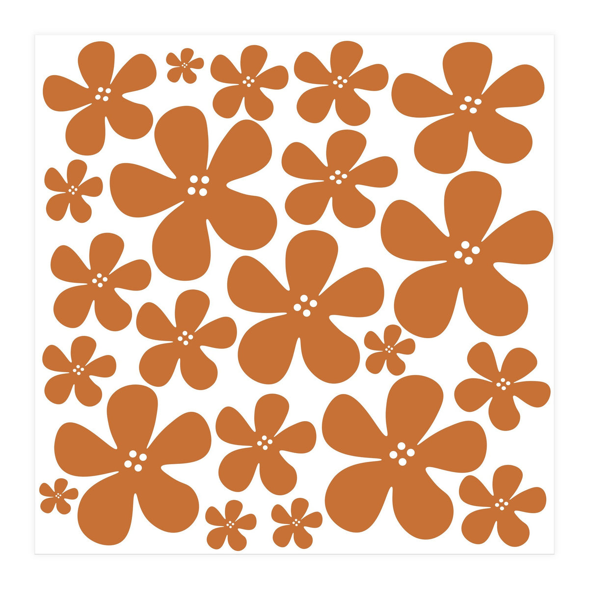Brown Flowers Pattern (Print Only)