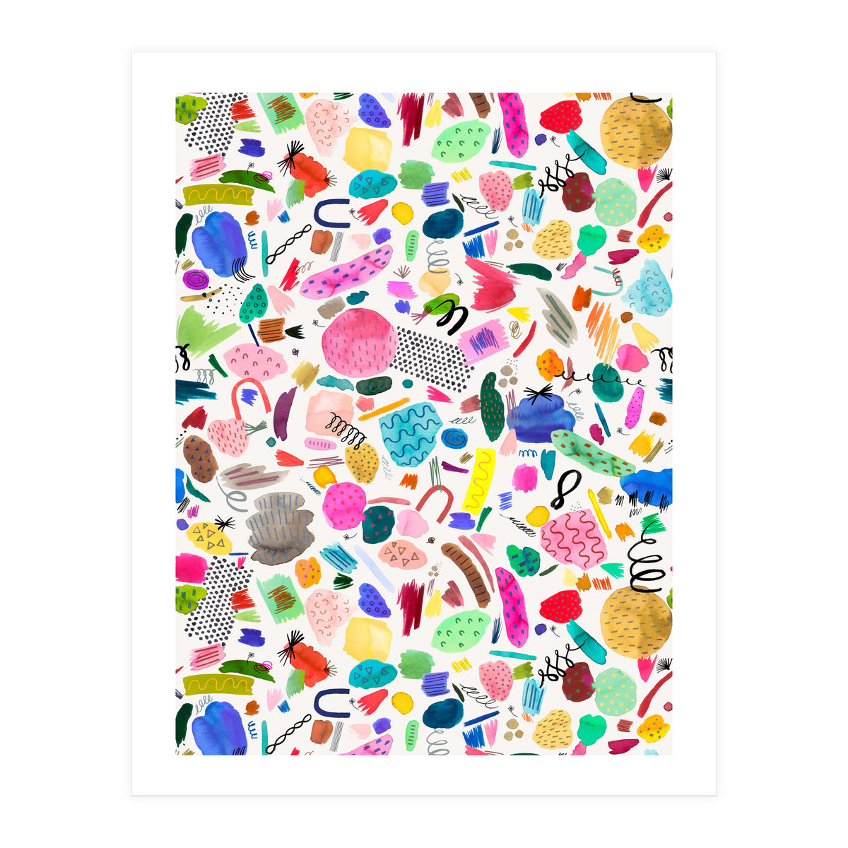 Abstract Colourful Marks Scribbles (Print Only)