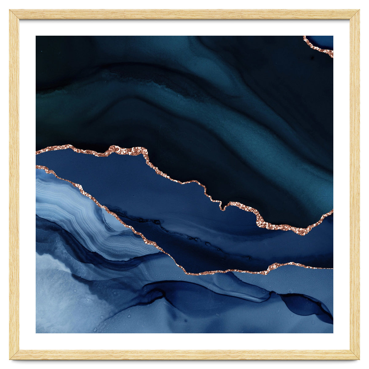 Navy & Rose Gold Agate Texture 12