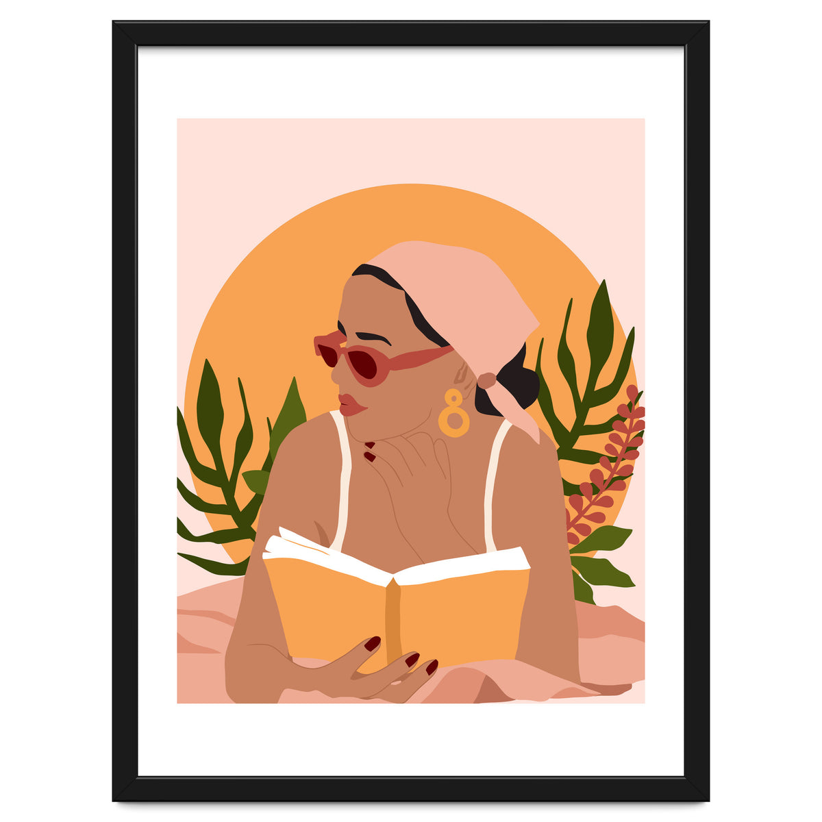 Bohemian Summer, Modern Boho Girl Reader, Books Read Self Care Self Love, Travel Hippie Nomad Black Woman