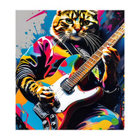 Cat Plays The Guitar, Graffiti (Print Only)