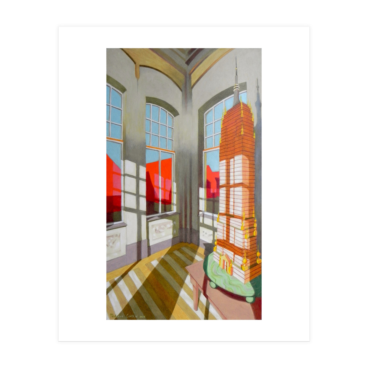 Abandoned room with the Empire State Building (Print Only)