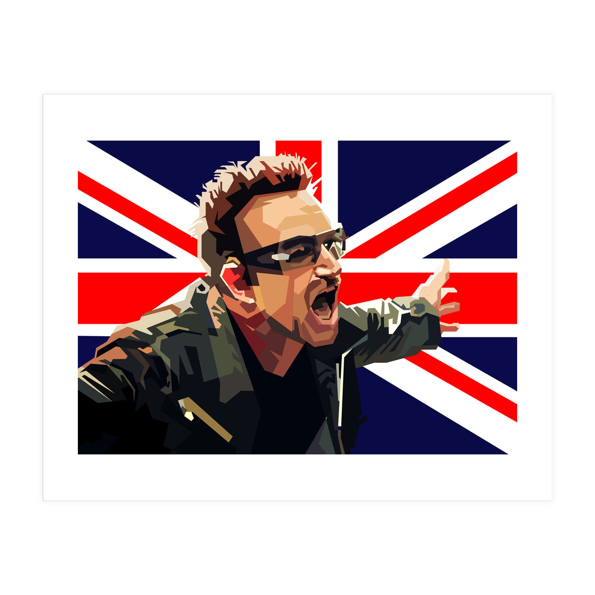 Bono U2 English Singer Rock Band (Print Only)