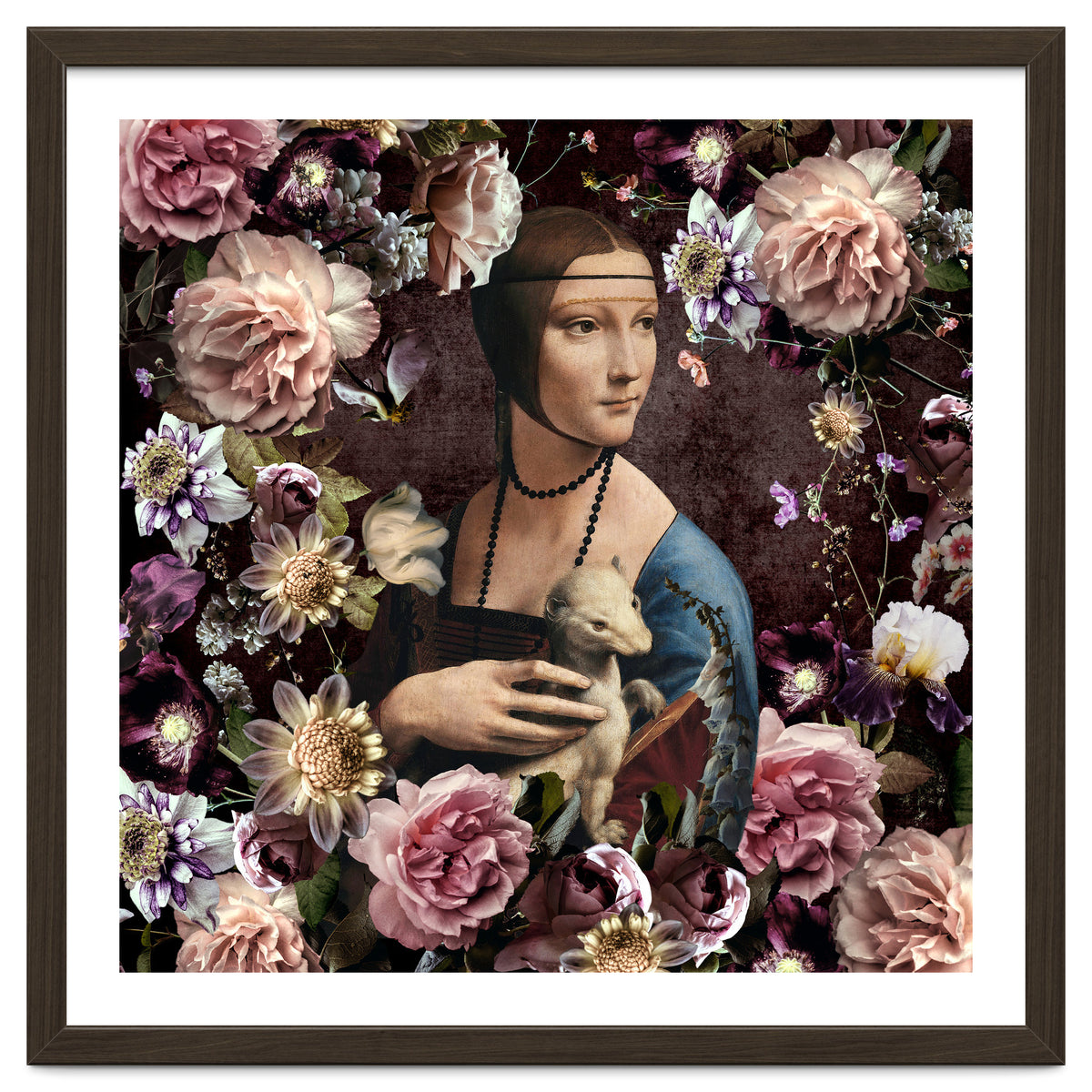 Woman with Ermine And flowers