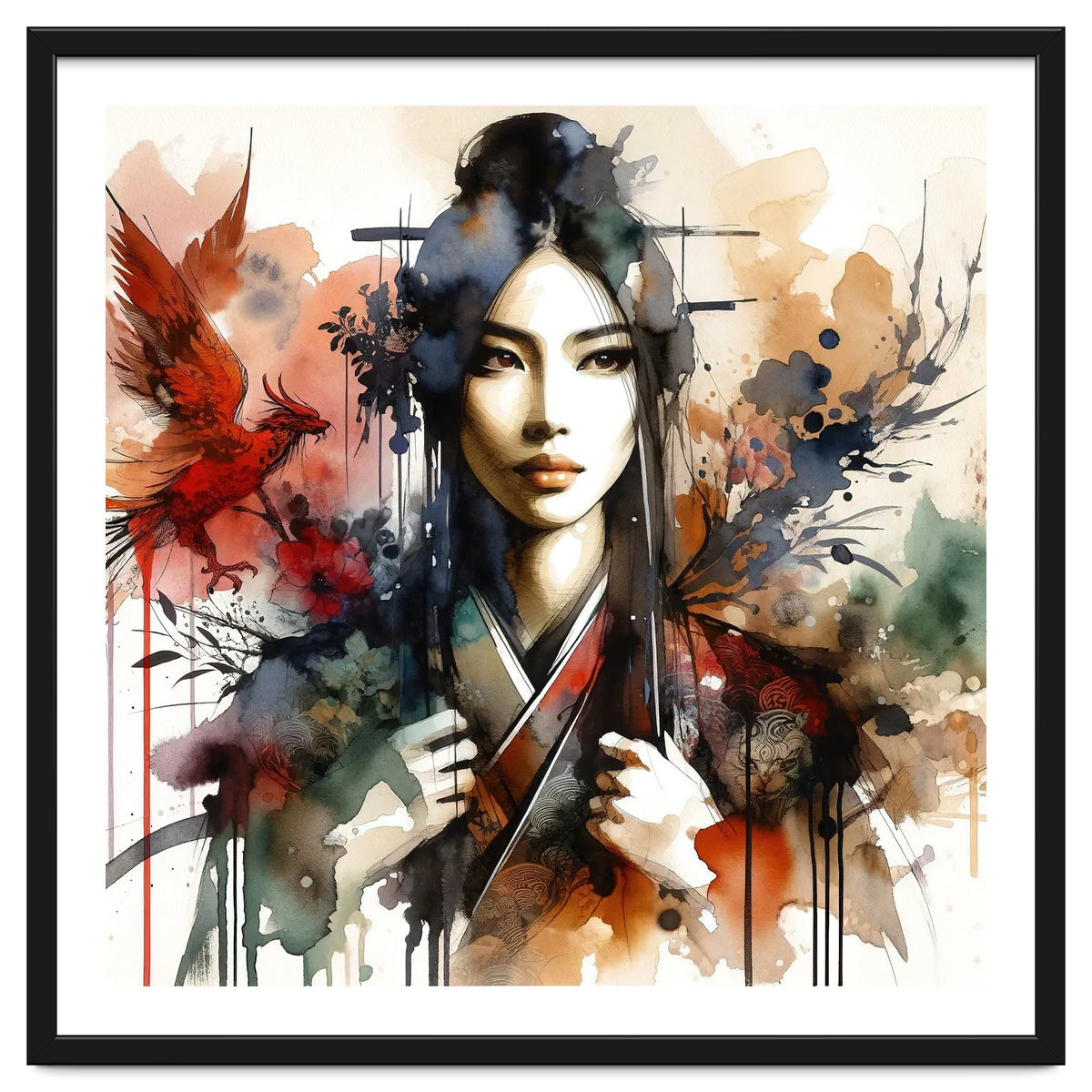 Phoenix Spirit Asian Warrior Portrait