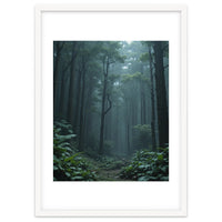 Ethereal Misty Forest in the Rain