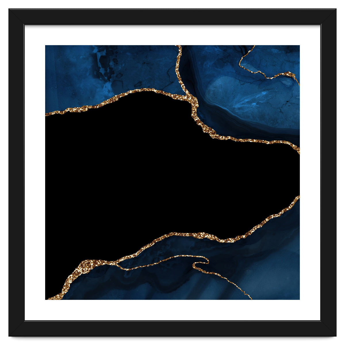 Navy & Gold Agate Texture 04