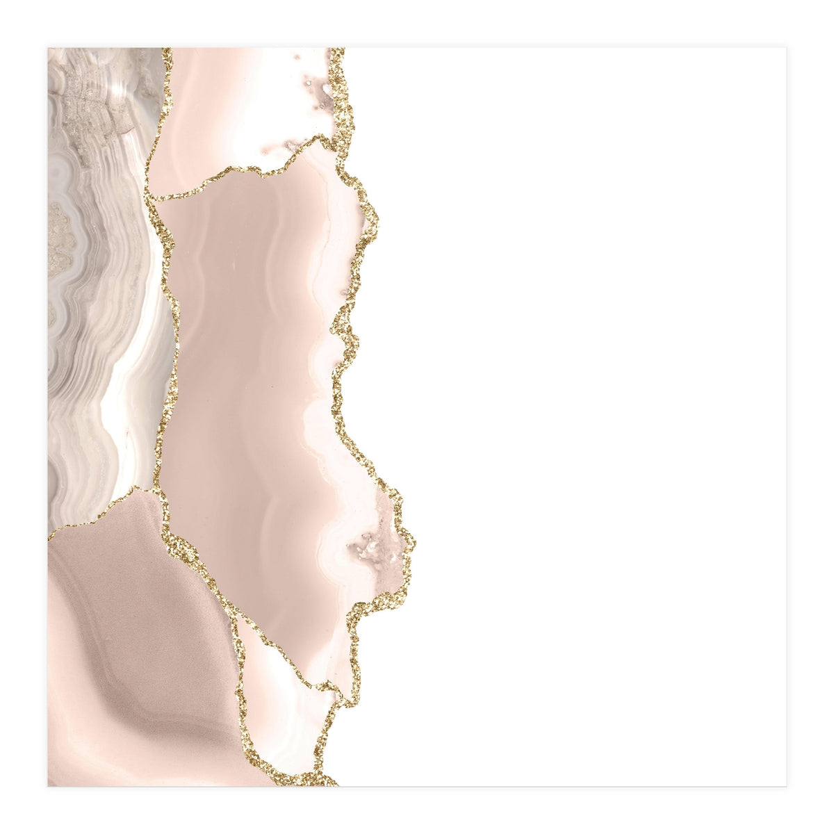 Ivory & Gold Agate Texture 05 (Print Only)