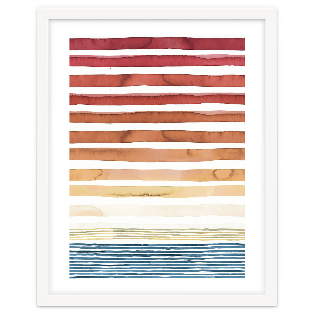 Watercolour Sunset Stripes Orange