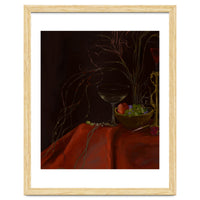 Dark Baroque Still Life Table and Wine oil