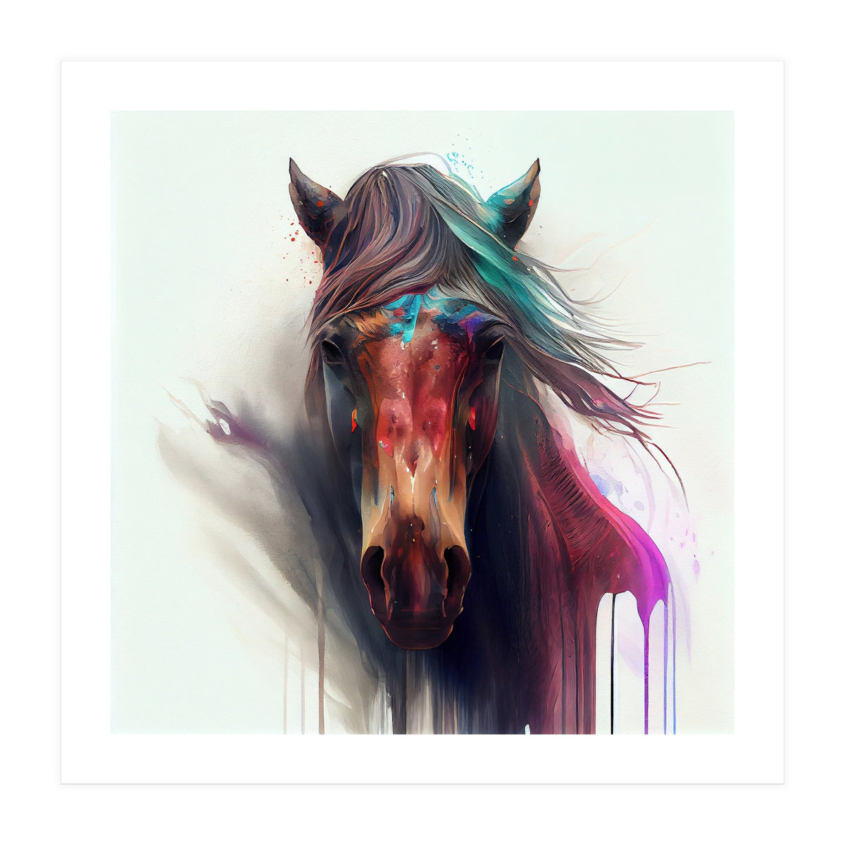 Wild Horse Face Portrait (Print Only)