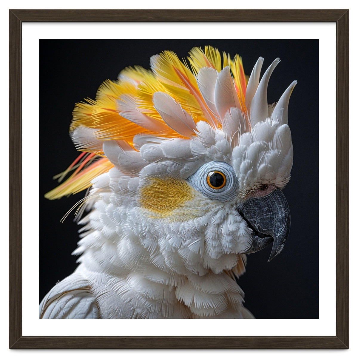 Close Up Of A Cockatoo Parrot With Yellow Crest