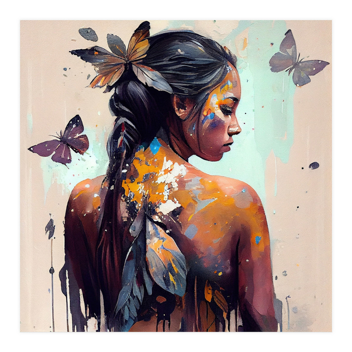 Powerful Butterfly Woman Body #2 (Print Only)