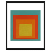 JOSEF ALBERS - HOMAGE TO THE SQUARE GREEN RED YELLOW ORANGE