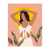 Fold Up The Sun & Take It Wherever You Go, Bohemian Woman Self Love Self Care Pastel , Plant Lady Tropical Boho Contemporary (Print Only) thumbnail
