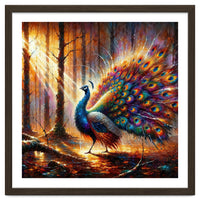 Majestic Peacock In Enchanted Forest
