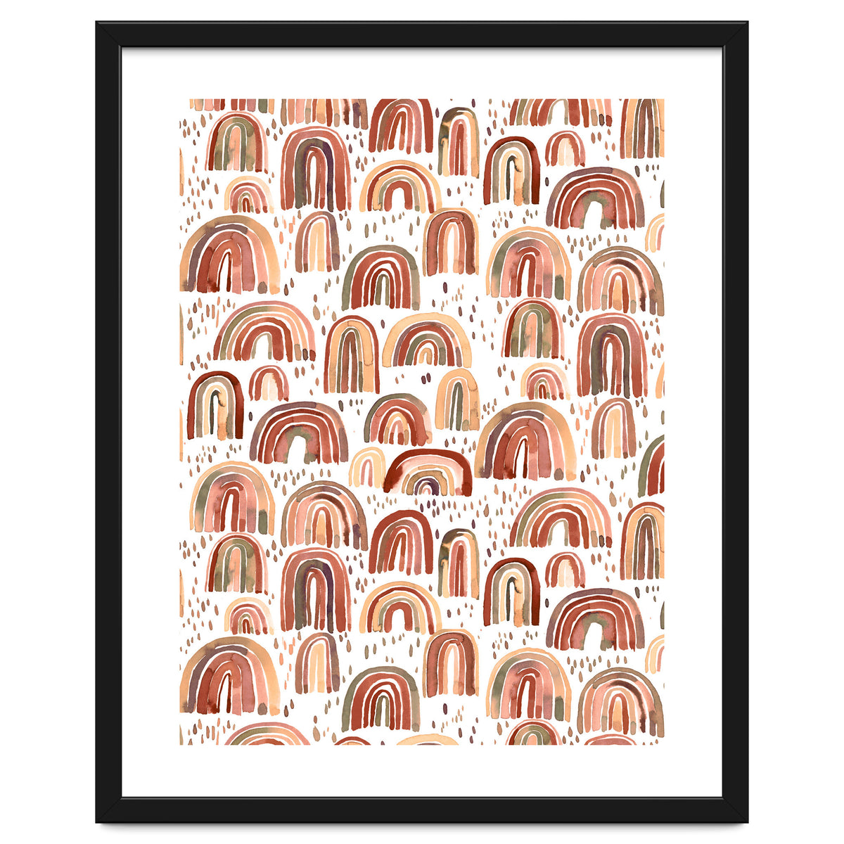 Cute Watercolor Rainbows Terracota