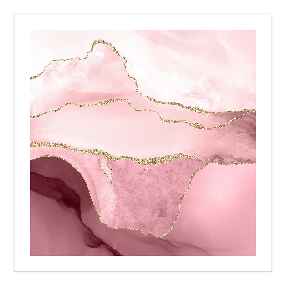 Blush & Gold Agate Texture 05  (Print Only)