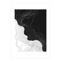 Abstract Black And White Wavy Lines Flowing  (Print Only)