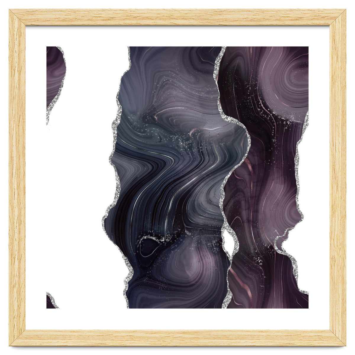 Black & Silver Glitter Agate Texture 06